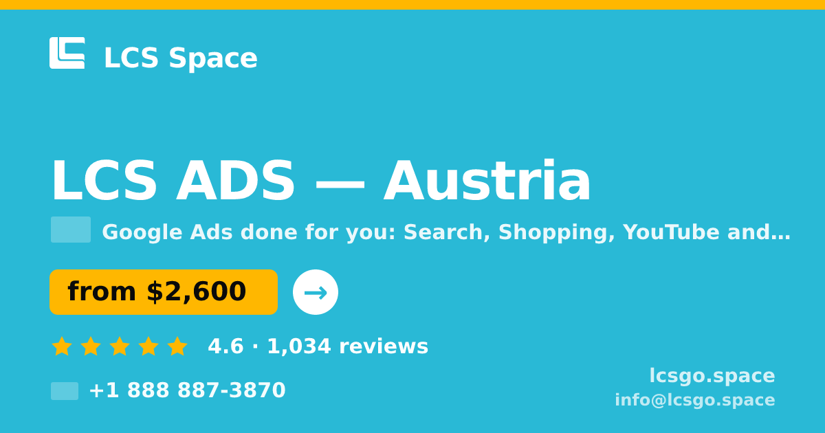 LCS ADS in Austria — from $2,600/mo, rated 4.6/5 by 1034 clients. LCS Space.
