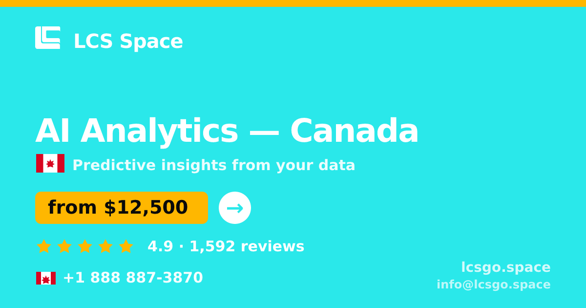 AI Analytics in Canada — from $12,500, rated 4.9/5 by 1592 clients. LCS Space.