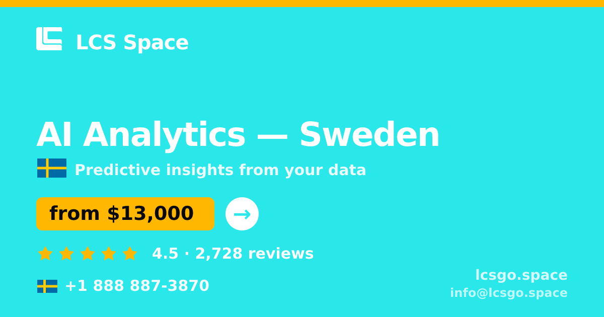 AI Analytics in Malmö — from $10,500, rated 4.7/5 by 1933 clients. LCS Space.