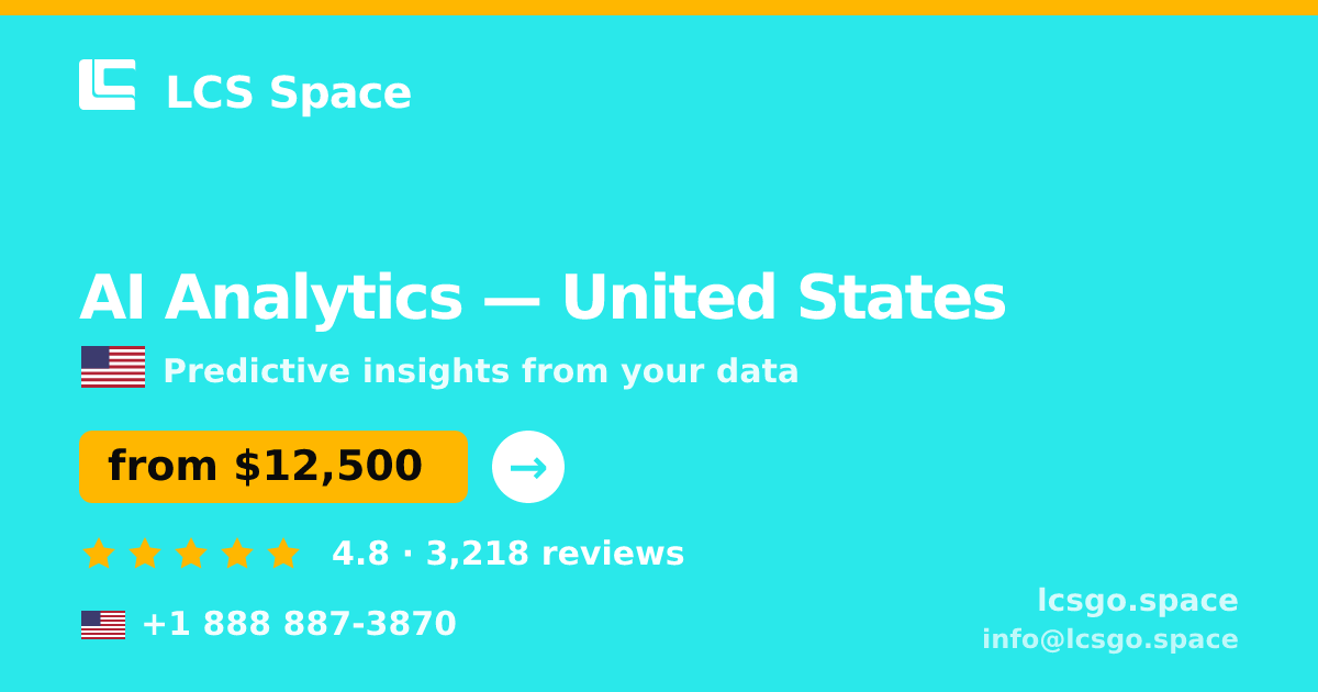 AI Analytics in United States — from $12,500, rated 4.8/5 by 3218 clients. LCS Space.