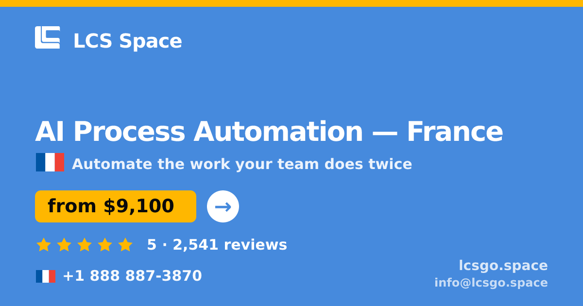 AI Process Automation in France — from $9,100, rated 5/5 by 2541 clients. LCS Space.