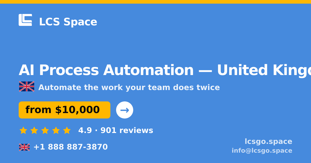 AI Process Automation in Liverpool — from $10,000, rated 4.9/5 by 1585 clients. LCS Space.