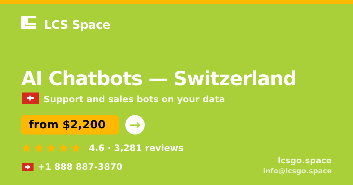 AI Chatbots in Geneva — from $2,900/mo, rated 4.6/5 by 1147 clients. LCS Space.