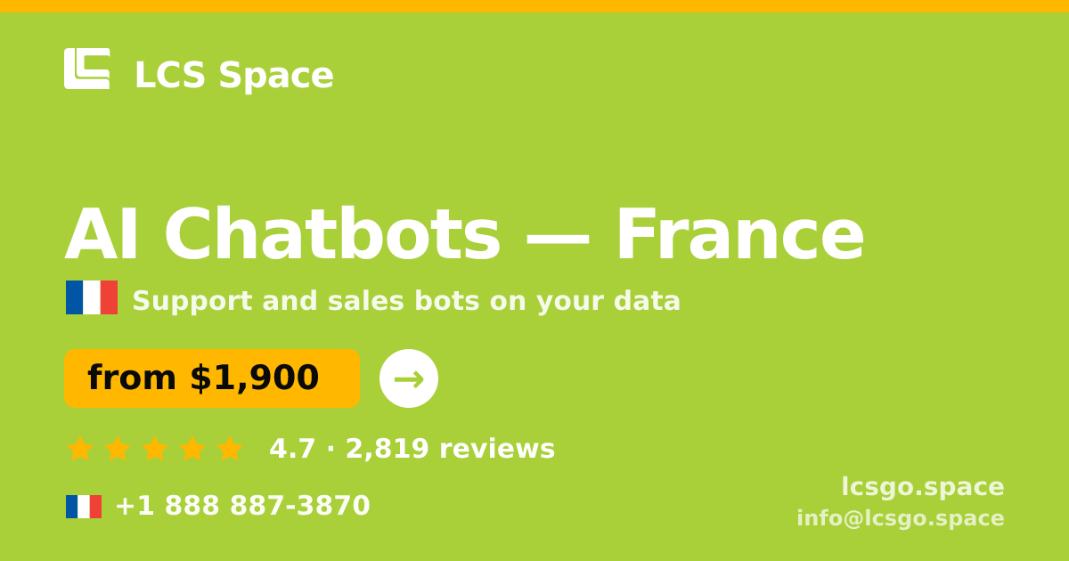 AI Chatbots in Marseille — from $1,800/mo, rated 4.6/5 by 826 clients. LCS Space.
