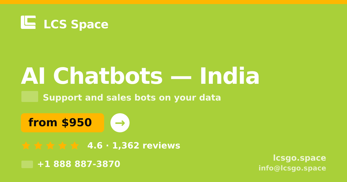 AI Chatbots in Hyderabad — from $750/mo, rated 5/5 by 3249 clients. LCS Space.