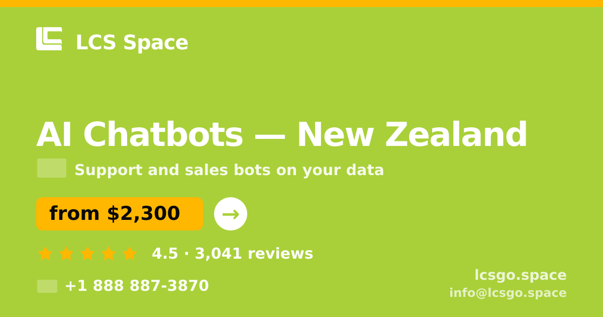 AI Chatbots in Wellington — from $2,100/mo, rated 4.7/5 by 1196 clients. LCS Space.
