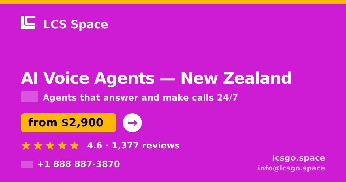 AI Voice Agents in Christchurch — from $2,800/mo, rated 4.7/5 by 1783 clients. LCS Space.