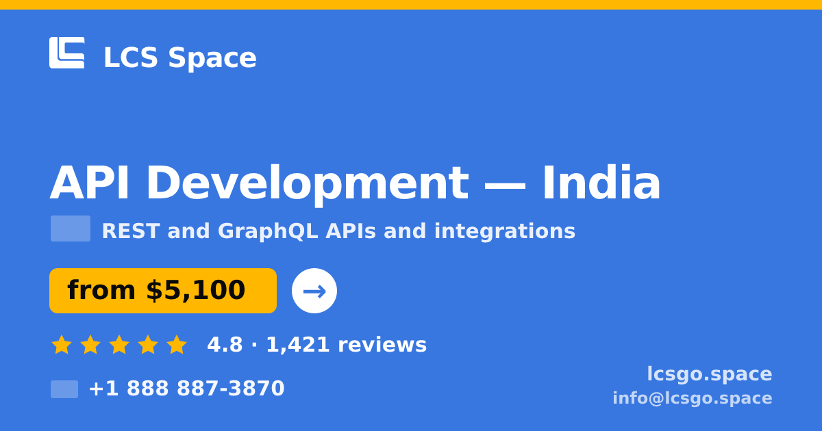 API Development in India — from $5,100, rated 4.8/5 by 1421 clients. LCS Space.
