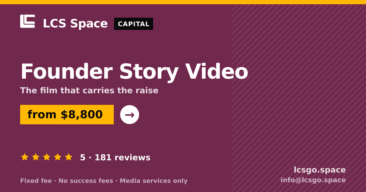 Founder Story Video — from $8,800, rated 5/5 across 181 reviews. LCS Space.