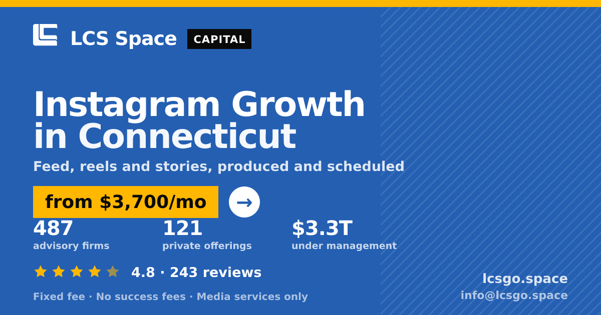 Instagram Growth in Connecticut — from $3,700/mo, rated 4.8/5 across 243 reviews. LCS Space.