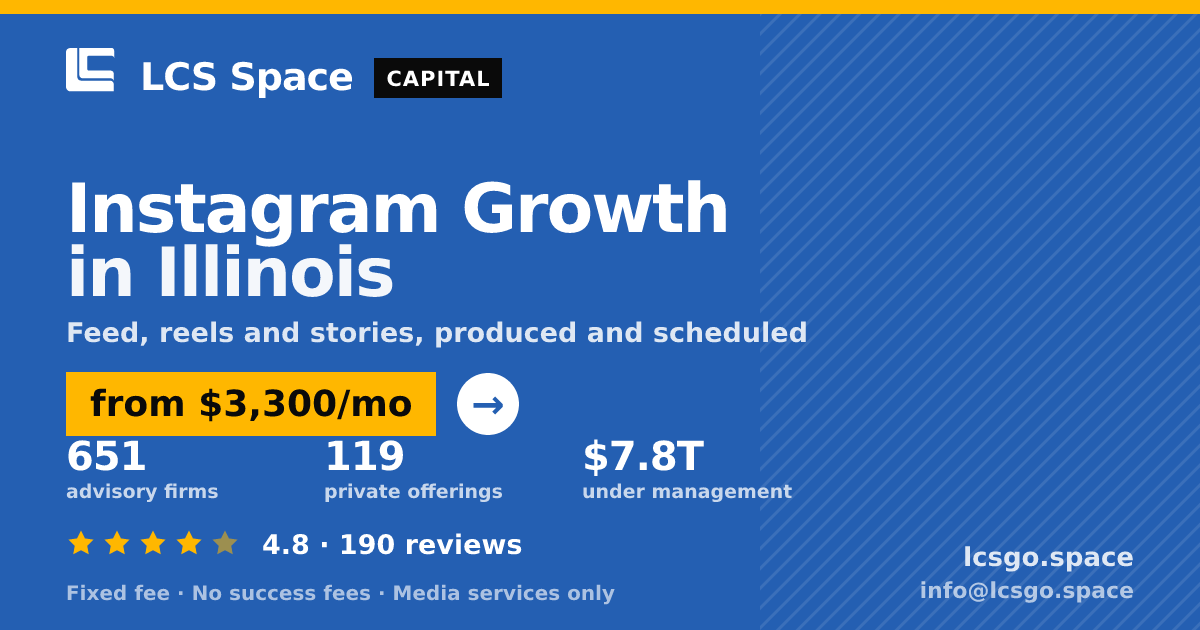 Instagram Growth in Illinois — from $3,300/mo, rated 4.8/5 across 190 reviews. LCS Space.