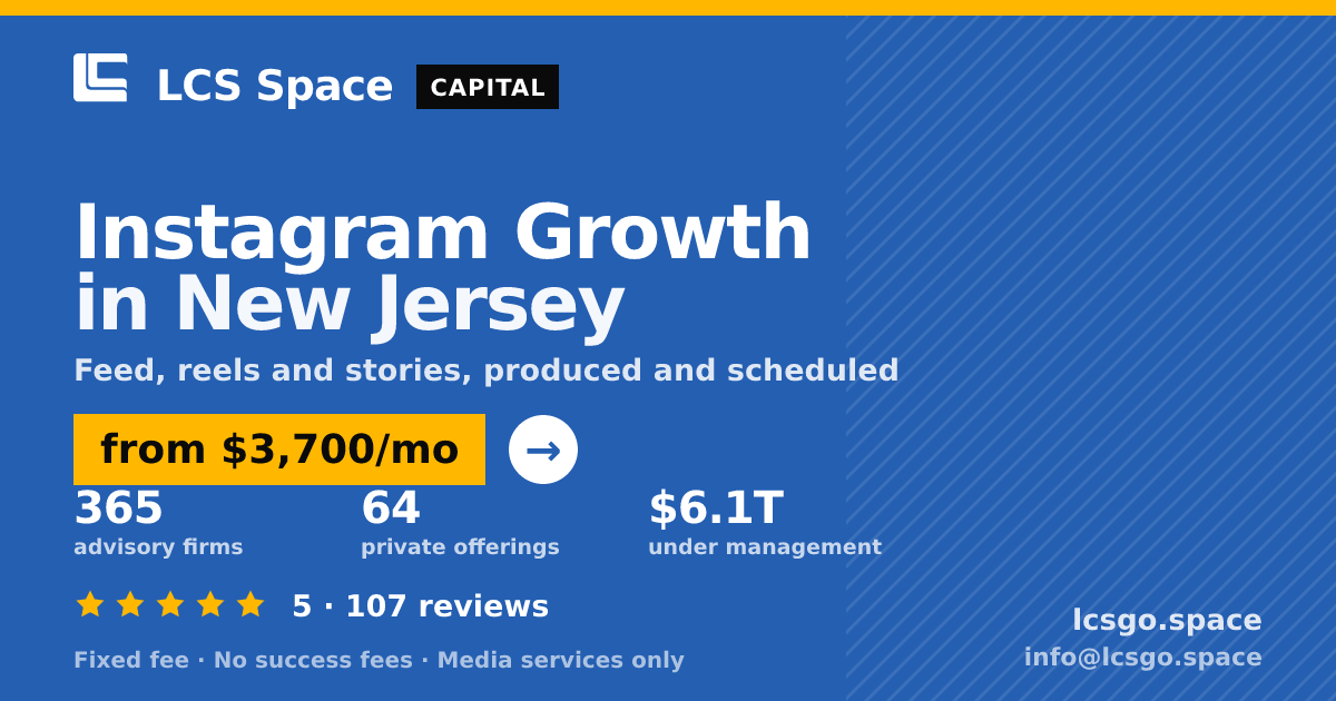 Instagram Growth in New Jersey — from $3,700/mo, rated 5/5 across 107 reviews. LCS Space.