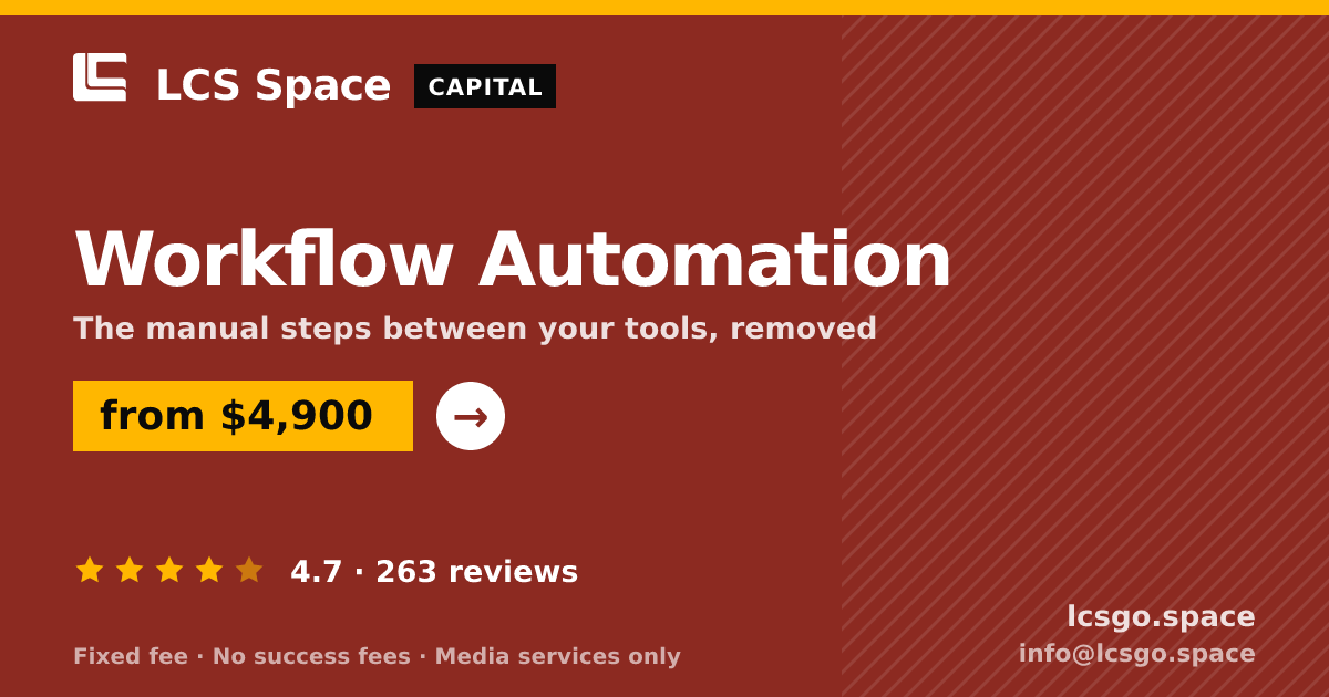 Workflow Automation — from $4,900, rated 4.7/5 across 263 reviews. LCS Space.