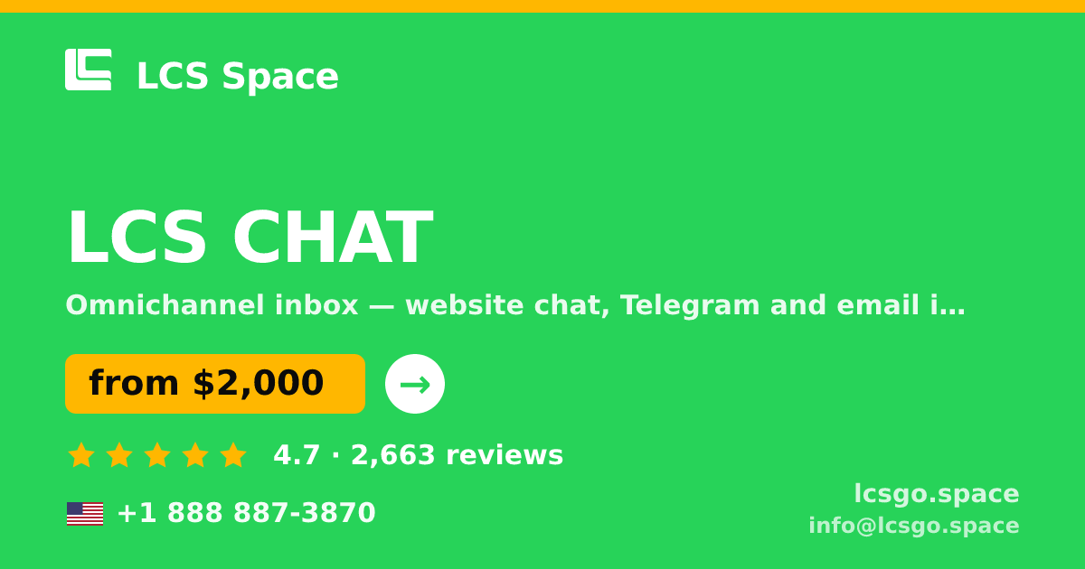 LCS CHAT in the USA — from $2,000/mo, rated 4.7/5 by 2663 clients. LCS Space.