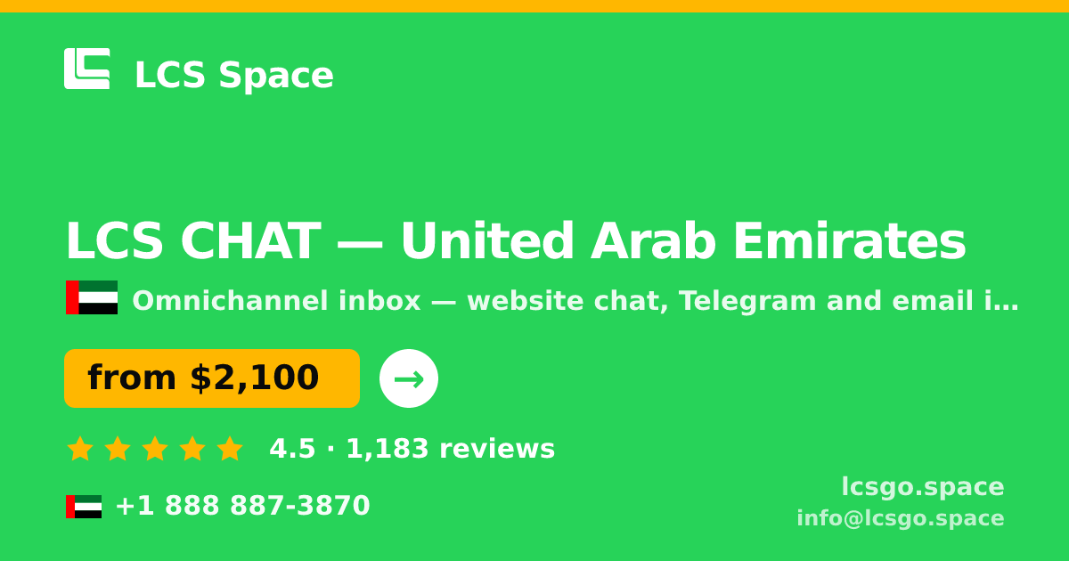 LCS CHAT in United Arab Emirates — from $2,100/mo, rated 4.5/5 by 1183 clients. LCS Space.