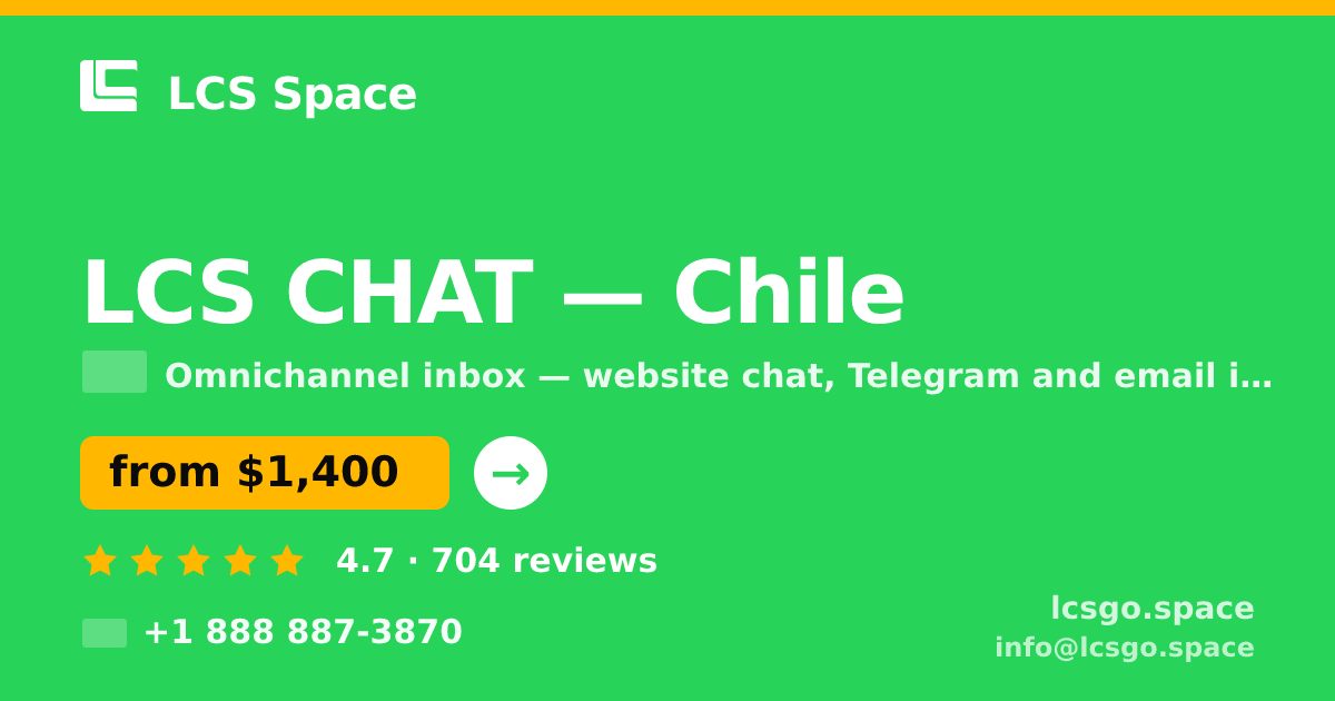 LCS CHAT in Chile — from $1,400/mo, rated 4.7/5 by 704 clients. LCS Space.