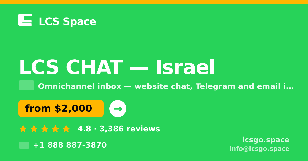 LCS CHAT in Jerusalem — from $2,400/mo, rated 4.6/5 by 1656 clients. LCS Space.