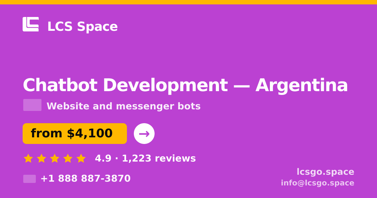 Chatbot Development in Argentina — from $4,100, rated 4.9/5 by 1223 clients. LCS Space.