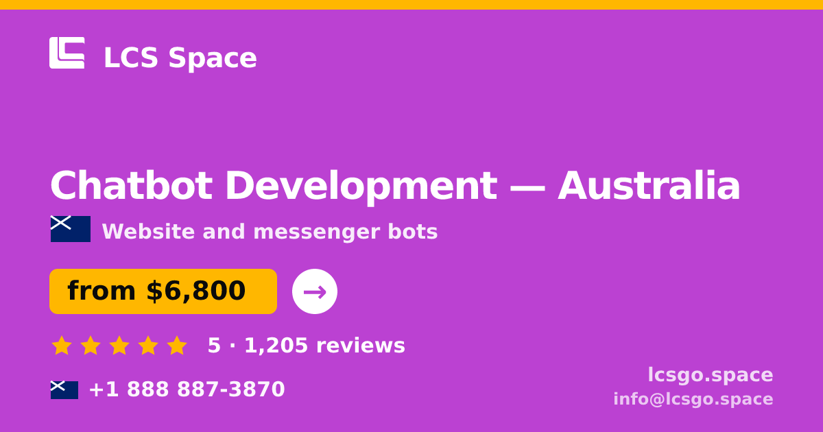 Chatbot Development in Brisbane — from $7,100, rated 4.7/5 by 1677 clients. LCS Space.