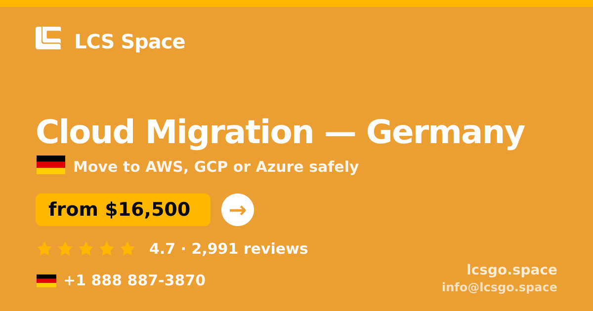 Cloud Migration in Hamburg — from $21,000, rated 5/5 by 943 clients. LCS Space.