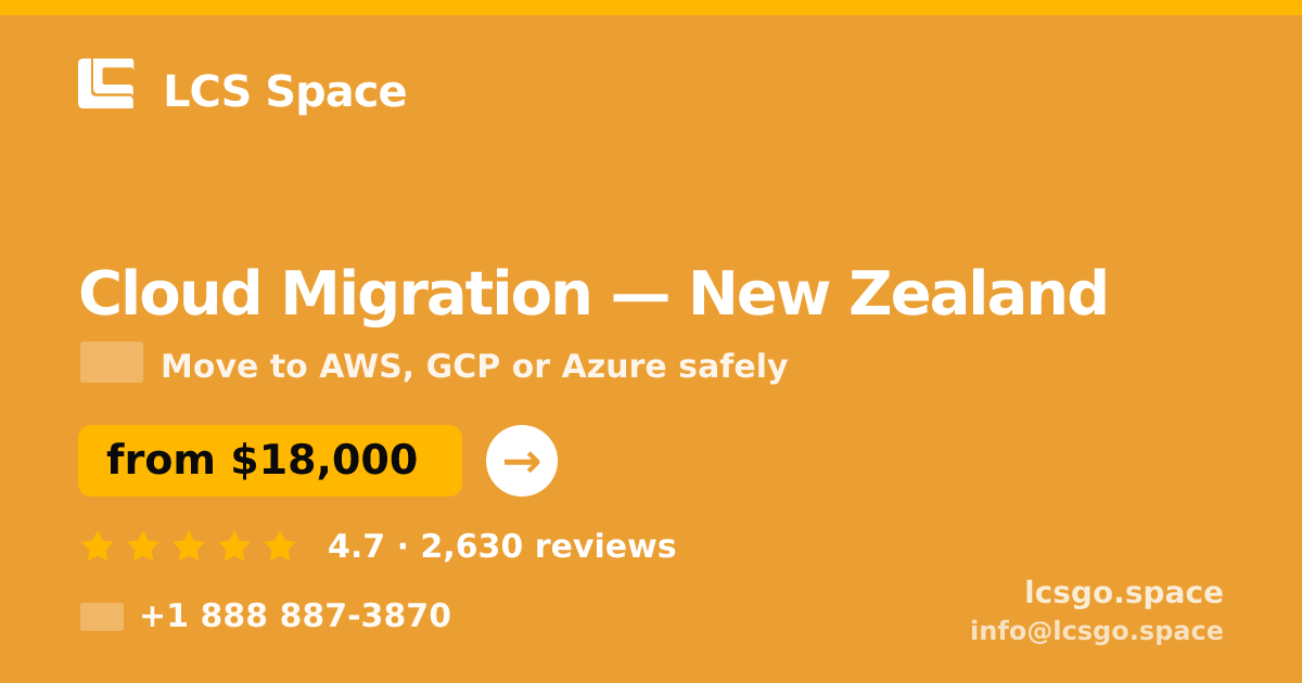 Cloud Migration in Wellington — from $18,000, rated 4.6/5 by 3202 clients. LCS Space.