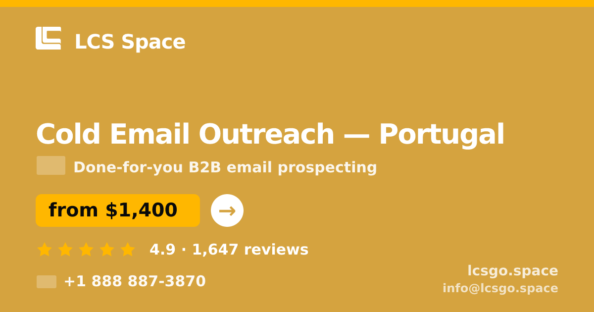 Cold Email Outreach in Porto — from $950/mo, rated 4.6/5 by 1001 clients. LCS Space.