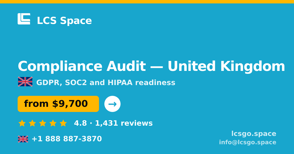 Compliance Audit in Manchester — from $11,500, rated 4.6/5 by 1795 clients. LCS Space.