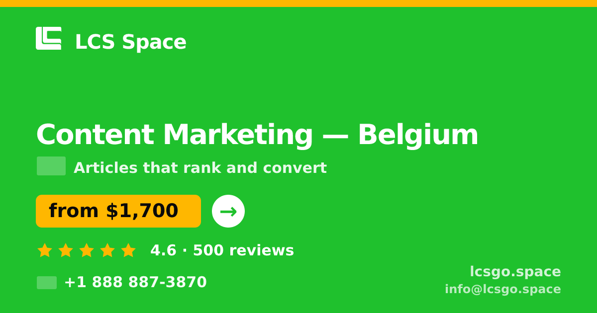 Content Marketing in Ghent — from $1,500/mo, rated 4.8/5 by 1364 clients. LCS Space.