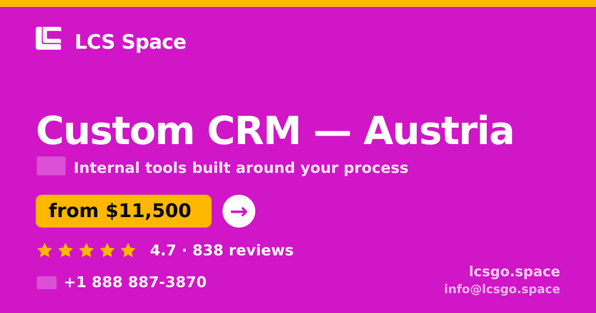 Custom CRM in Vienna — from $16,500, rated 4.9/5 by 1116 clients. LCS Space.
