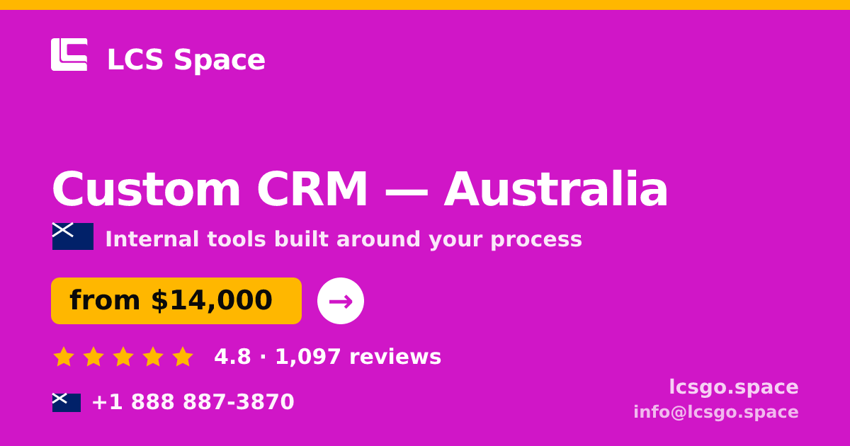 Custom CRM in Australia — from $14,000, rated 4.8/5 by 1097 clients. LCS Space.