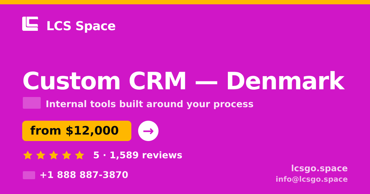 Custom CRM in Denmark — from $12,000, rated 5/5 by 1589 clients. LCS Space.
