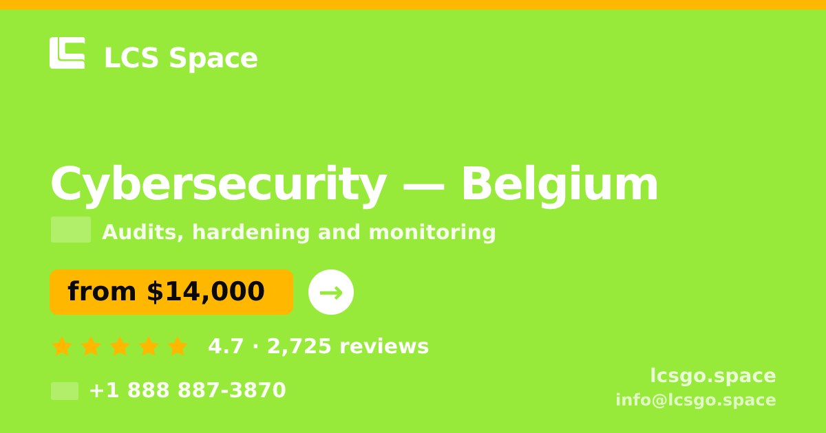 Cybersecurity in Antwerp — from $15,500, rated 4.5/5 by 2064 clients. LCS Space.