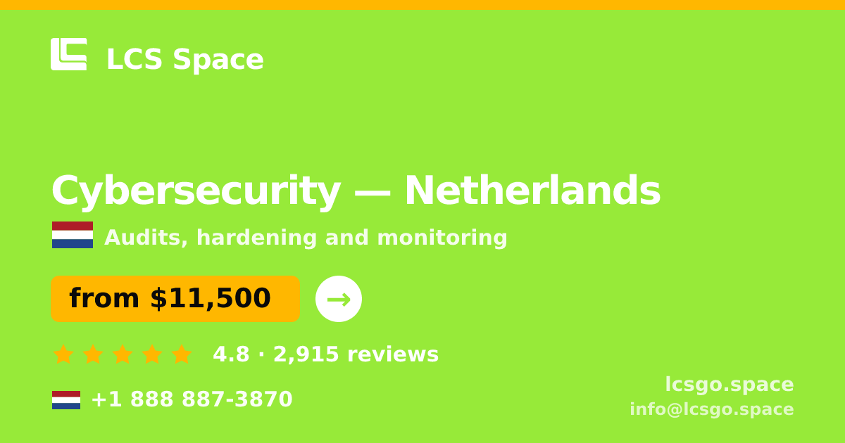 Cybersecurity in The Hague — from $11,500, rated 4.7/5 by 2234 clients. LCS Space.