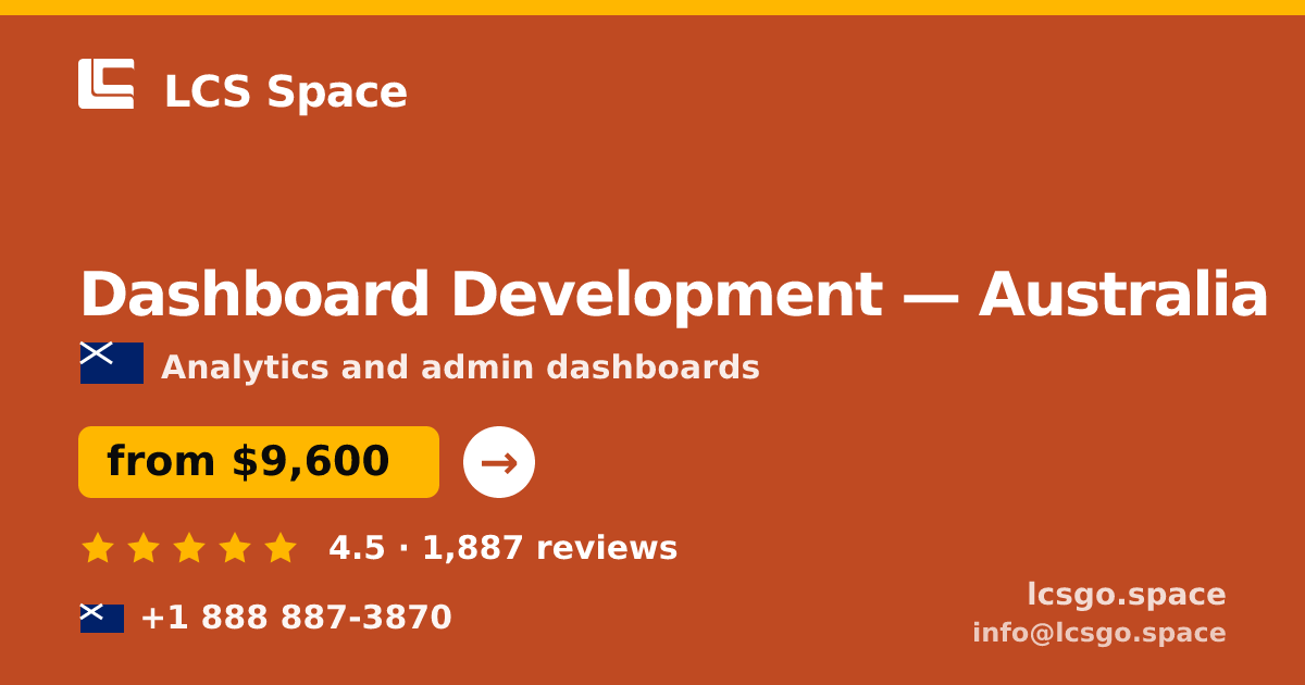 Dashboard Development in Perth — from $11,000, rated 5/5 by 3482 clients. LCS Space.