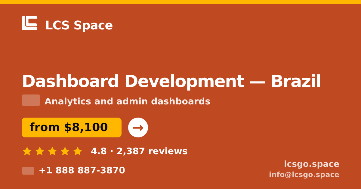 Dashboard Development in Brazil — from $8,100, rated 4.8/5 by 2387 clients. LCS Space.