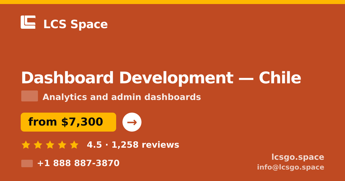 Dashboard Development in Chile — from $7,300, rated 4.5/5 by 1258 clients. LCS Space.