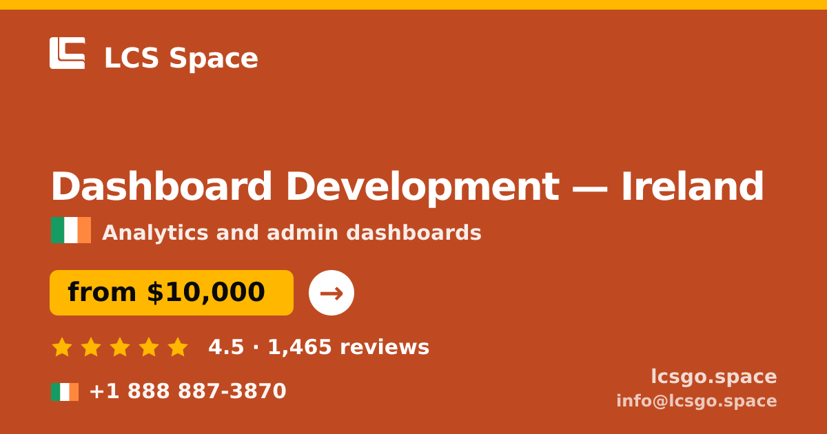 Dashboard Development in Galway — from $11,500, rated 4.8/5 by 1427 clients. LCS Space.