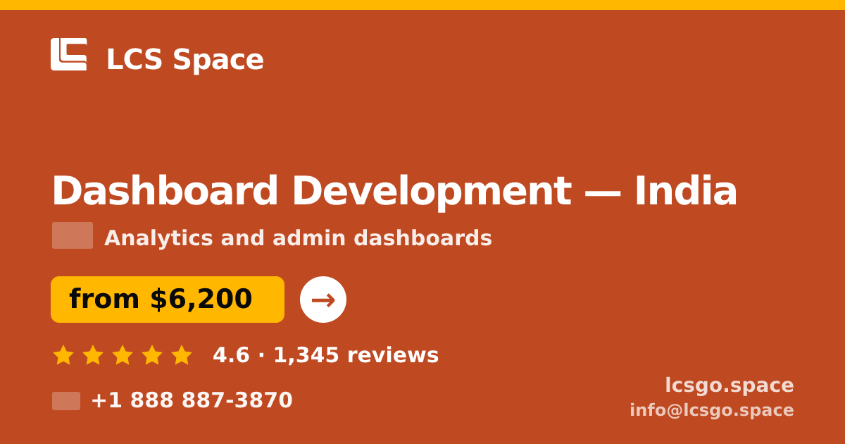 Dashboard Development in India — from $6,200, rated 4.6/5 by 1345 clients. LCS Space.