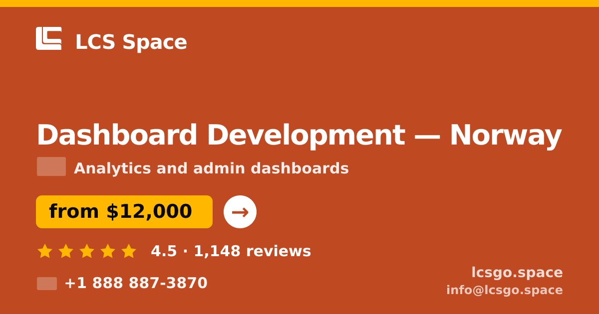 Dashboard Development in Norway — from $12,000, rated 4.5/5 by 1148 clients. LCS Space.