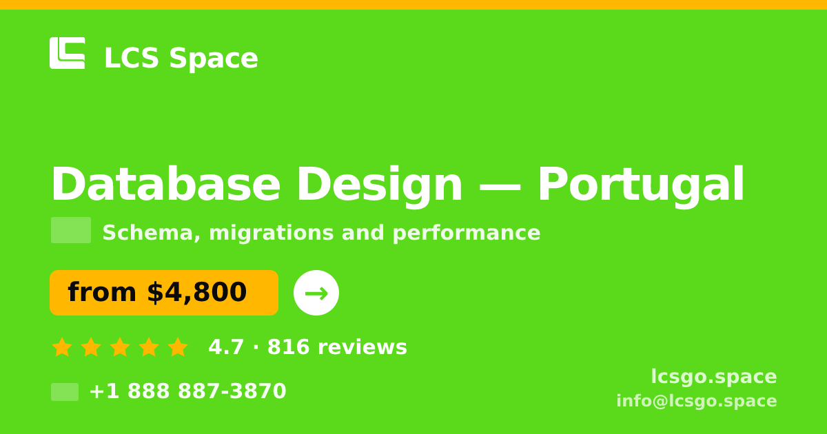 Database Design in Porto — from $4,700, rated 4.6/5 by 3126 clients. LCS Space.