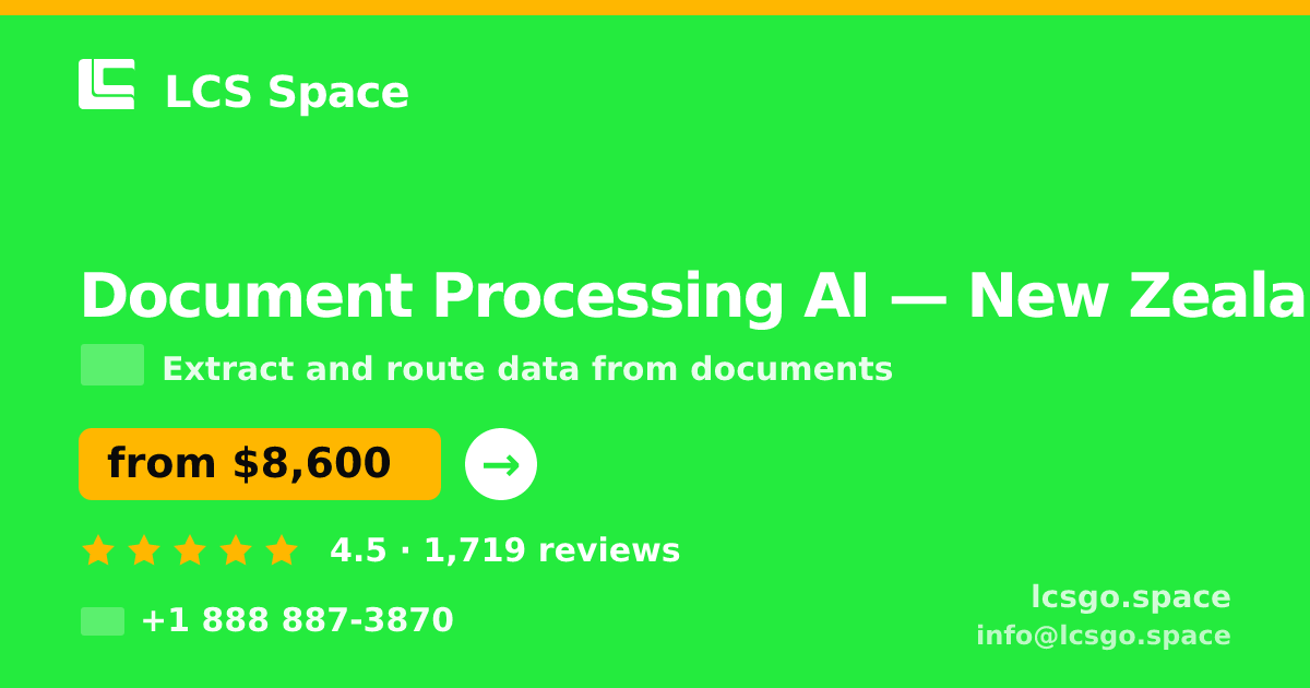 Document Processing AI in Wellington — from $9,000, rated 4.9/5 by 3056 clients. LCS Space.