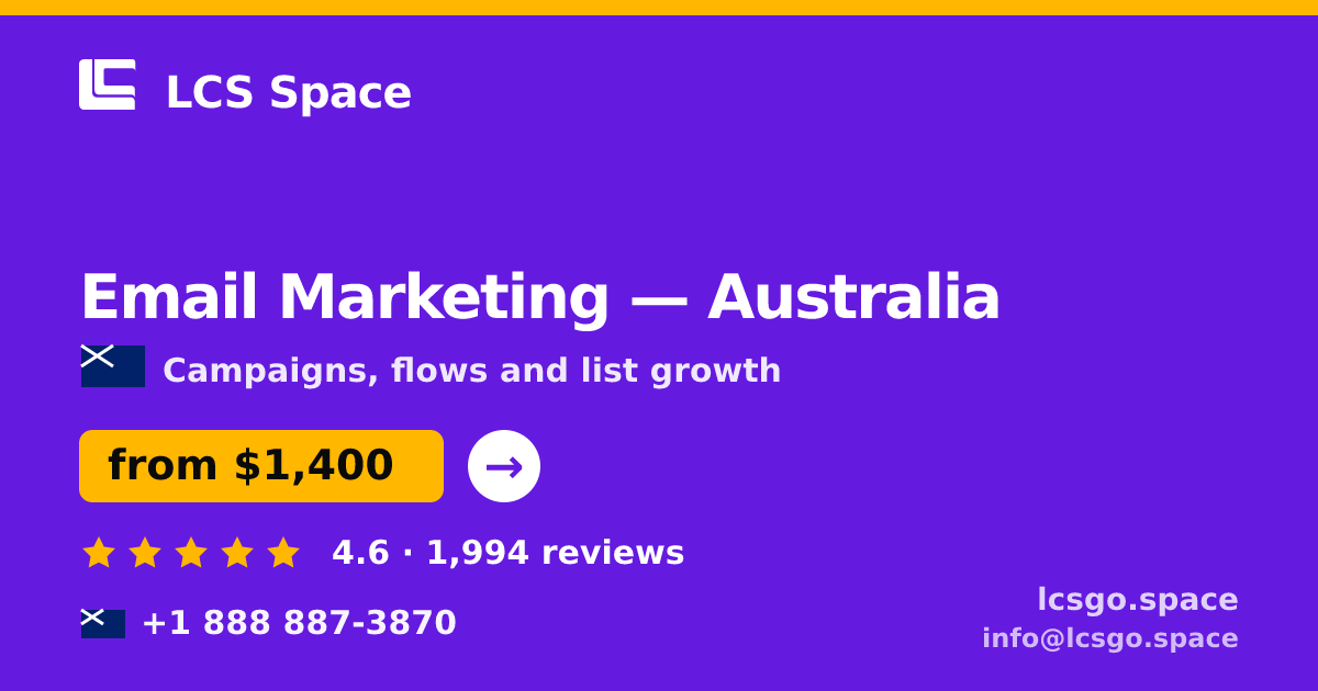 Email Marketing in Perth — from $1,200/mo, rated 4.8/5 by 1240 clients. LCS Space.