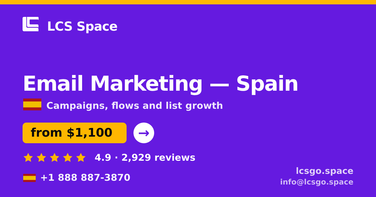 Email Marketing in Valencia — from $800/mo, rated 4.6/5 by 1227 clients. LCS Space.