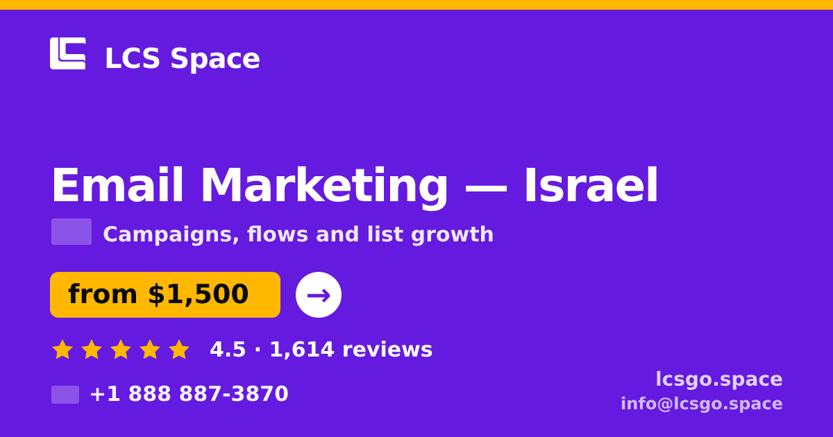 Email Marketing in Haifa — from $1,600/mo, rated 4.6/5 by 942 clients. LCS Space.