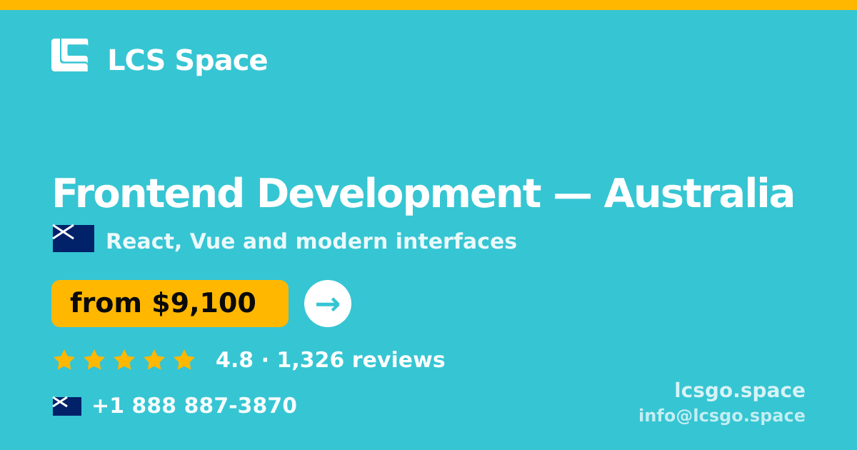 Frontend Development in Melbourne — from $11,000, rated 5/5 by 2745 clients. LCS Space.
