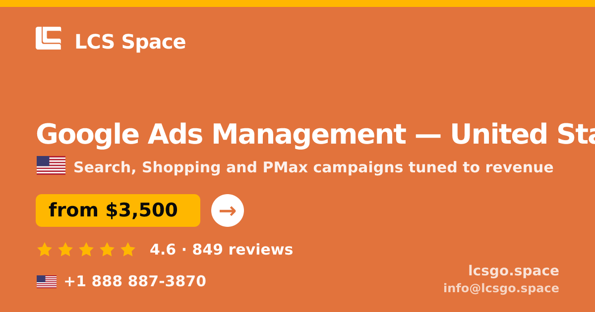 Google Ads Management in Houston — from $2,300/mo, rated 4.6/5 by 2638 clients. LCS Space.