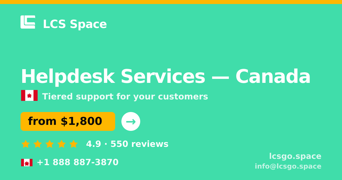 Helpdesk Services in Vancouver — from $2,300/mo, rated 4.6/5 by 2383 clients. LCS Space.