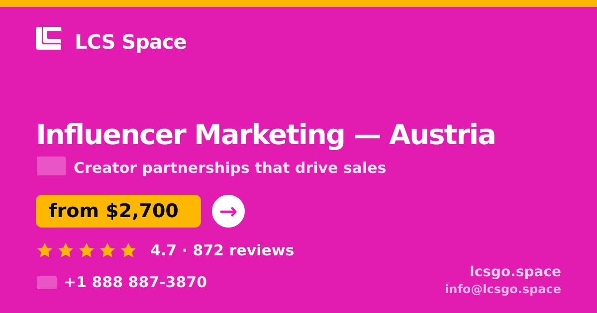 Influencer Marketing in Vienna — from $2,600/mo, rated 4.6/5 by 2206 clients. LCS Space.