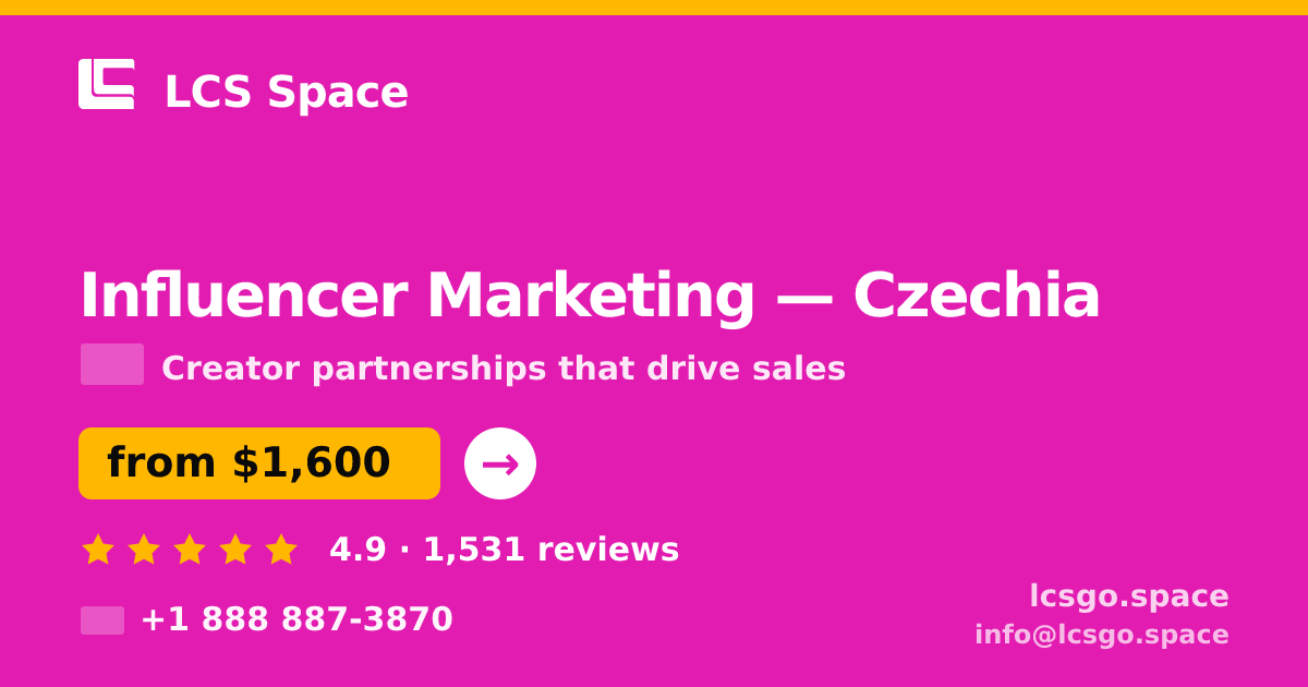 Influencer Marketing in Czechia — from $1,600/mo, rated 4.9/5 by 1531 clients. LCS Space.