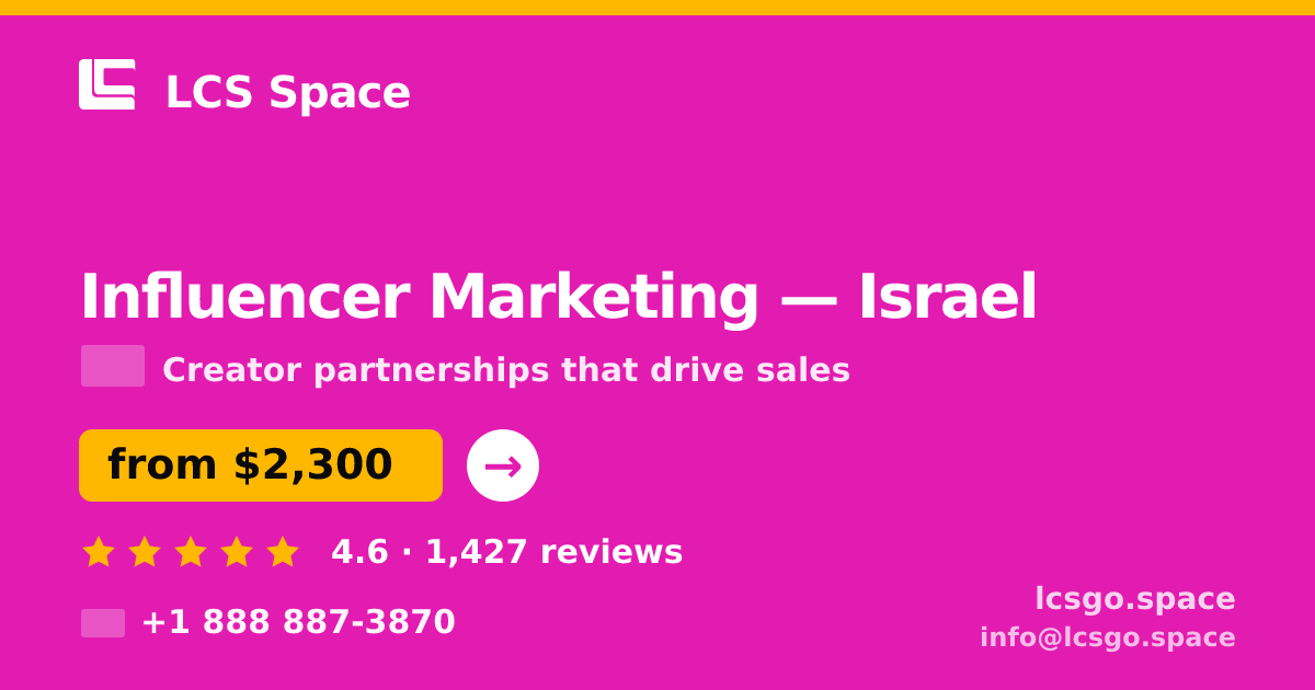 Influencer Marketing in Jerusalem — from $2,200/mo, rated 4.9/5 by 1786 clients. LCS Space.